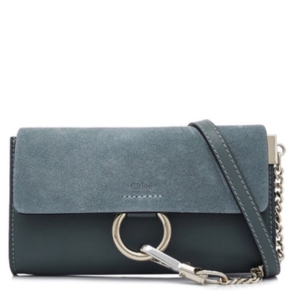 Chloe Handbags - Chloe Faye Wallet on Strap Cloudy Blue